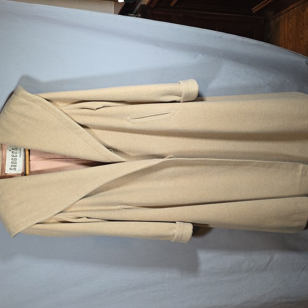 Vintage Sanger's Dallas Elegant Cream Women's Cashmere Coat - Picture 10 of 15
